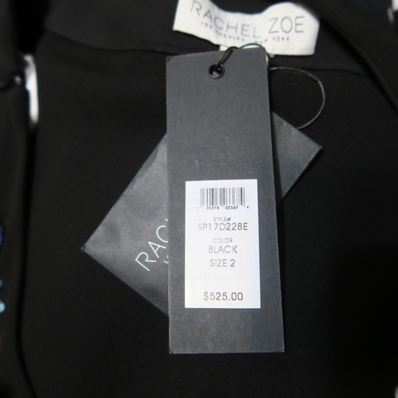 NEW Rachel Zoe Harper One Shoulder Mini Dress Cocktail Floral Embellished Black - Picture 11 of 11